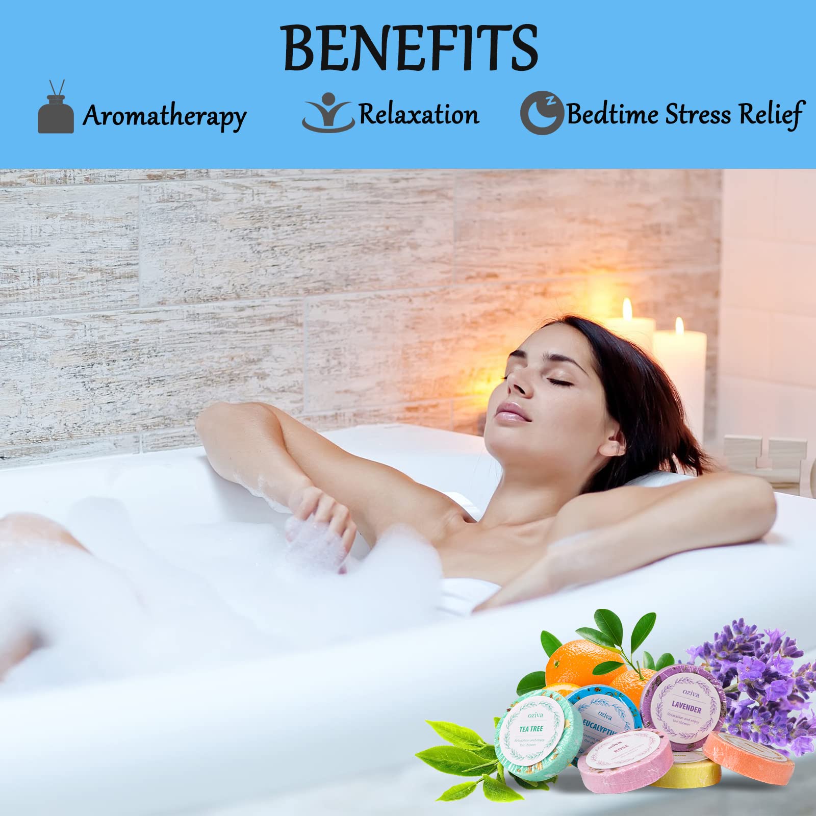 Shower Steamers- Box of 6 Premium Shower Bombs with Essential Oils. Self Care Gifts for Women and Teens Holiday Gifts for Women.