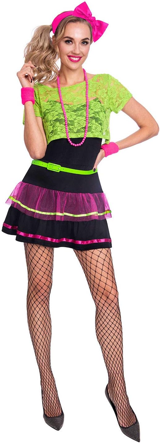 neon fancy dress costumes Neon Rave Costume: Adult Festival Dance Outfit
