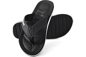 ZOKSOVE Mens Flip Flops - Comfort Arch Support Slides - Memory Foam Slip On Beach Sandals - Waterproof Open Toe Thong Slippers Summer Footwear