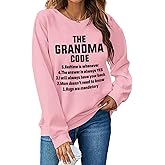 Cayxatiu Grandma Sweatshirts Nana Sweatshirt The Grandma Code Sweatshirt Grandmother Crewneck Gifts for Grandmas Sweatshirts
