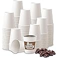 [1000 Pack] 8 oz White Disposable Hot Paper Coffee Cups – Leak-Proof, Recyclable, Food Safe to-Go Cups for Tea, Espresso, Hot