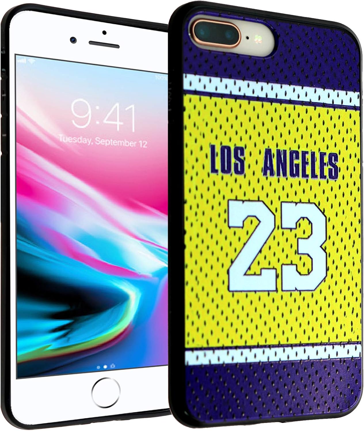 Amazon Com Iphone 6s Plus 7 Plus 8 Plus Tpu Case Caseverest 3d Print Design Slim Fit Cover Purple Gold Lakers 23 8p
