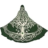 Zntuv Halloween Hooded Cloak For Men Women Robe Cape With Hood Medieval Cosplay Wizard Witch Costumes