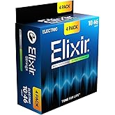 Elixir, Electric Guitar Strings, Nickel Plated Steel-OPTIWEB, 4-Pack, 10-46 | Light 10-46, Nickel Plated Steel with OPTIWEB Technology, Longest-Lasting Crisp Tone with Comfortable Feel