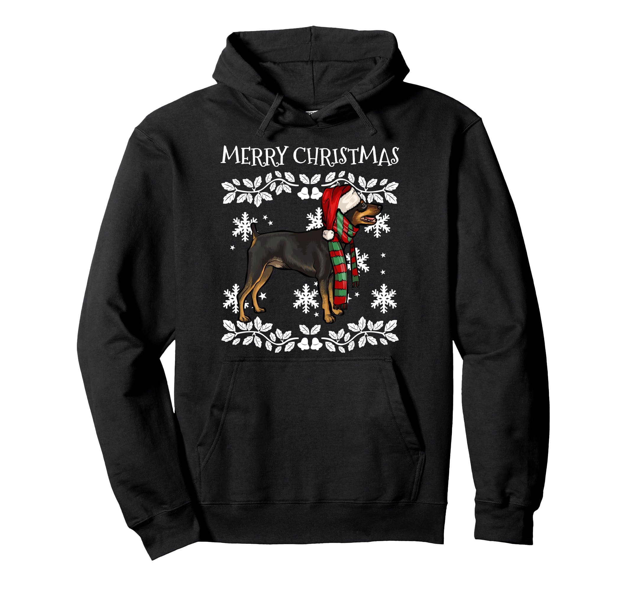 Merry Christmas Ornament Miniature Pinscher Xmas Santa Pullover Hoodie