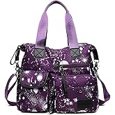 Tote Bag for Women,Multi Pockets Shoulder Handbag,Nurse Bag for Work,Large Cross body Purse,Fashion Nylon Top Handle Satchel