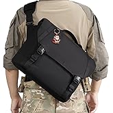 1TG Messenger Bag for Men,Laptop Bag 15.6 Inch Tactical Waterproof Nylon Crossbody Shoulder Briefcase Satchel Office Work School Travel Bag with Shoulder Strap