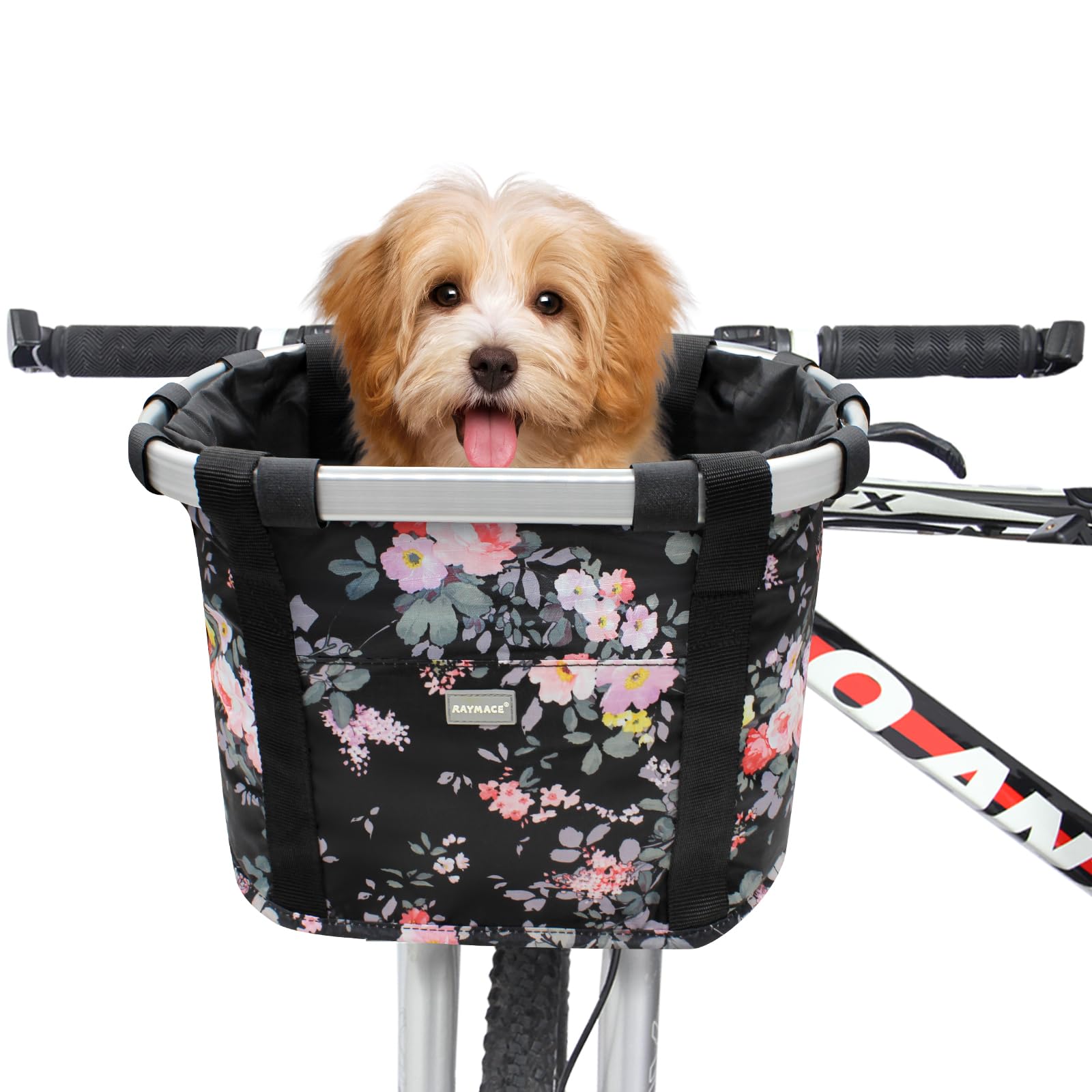 Photo 1 of RAYMACE Bicycle Basket Dog Bike Handlebar Basket Front,Folding Detachable Quick Release Easy Install,Cycling Picnic Bag