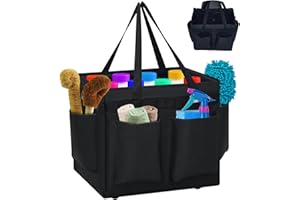 Paterr Hot Tub Chemical Storage Bag for Adults Spa Accessories Chemical Storage Holds All Hot Tub and Spa Chemicals Accessories Caddy Tote Bag Multiple Pockets Outdoor Supplies, Black