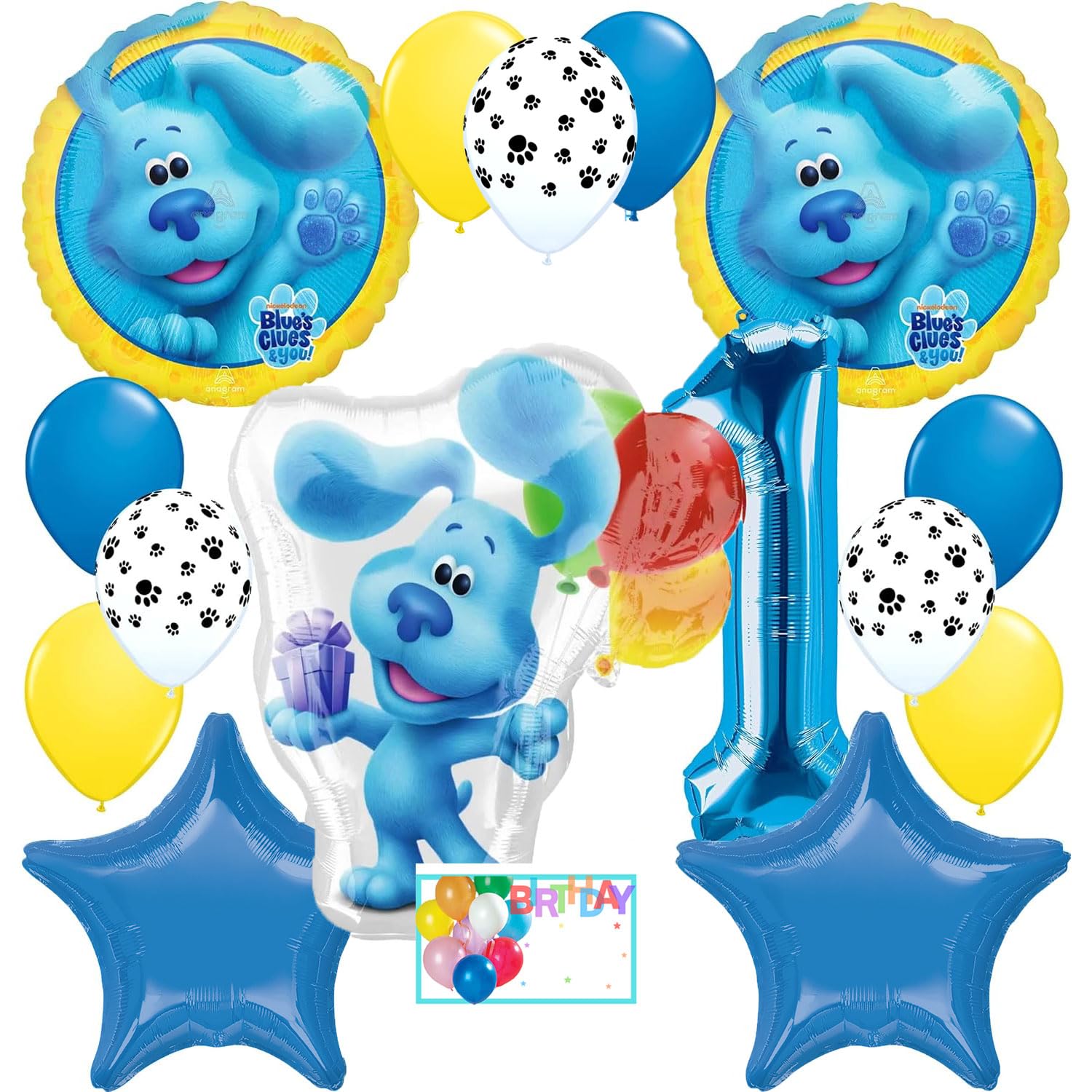 Multicolored Foil Balloon Bouquet Decoration for 1st Birthday Parties & Celebrations | Party Supplies Accessory