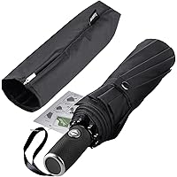 Anntrue Windproof Travel Umbrella with Teflon Coating,Auto Open Close Lightweight Sun&Rain Umbrella with 10 Rib…