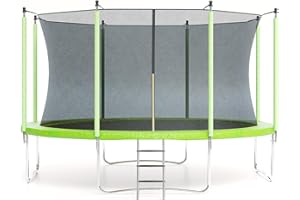 Garveetools Trampoline, 10FT 12FT 14FT 16FT Trampolines for Kids & Adults, Trampoline with Enclosure, Ladder, Recreational Trampolines for Outdoor Jump, ASTM Approved