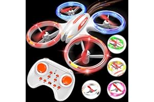 Ci Vetch Mini Drone for Kids 4-6-8-10-12, RC Drone Quadcopter Outdoor Toys with Colorful Led, One Key Take Off-Landing, Headless Mode, 360° Flip for Boys Beginners, Birthday Christmas Gift for Boys