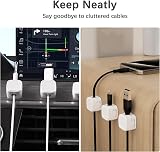QINCINA 6 Pack Magnetic Cable Clips Cable Tidy Tools White Desk Organizer view 7