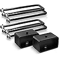 Maxracing 2" Rear Lift Blocks Compatible with Chevy Silverado 1500/GMC Sierra 1500 2007-2025, 2" Rear Leveling Block Kit with Extended Square U-Bolts