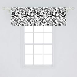 Ambesonne Abstract Window Valance, Monochrome