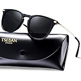 T.SEBAN Polarized Sunglasses for Women Vintage Style 100% UV Protection Lens Ultra Lightweight Acetate Frame