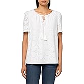 Jones New York Women's Palm KNT Eyelt Ss Tssl Top