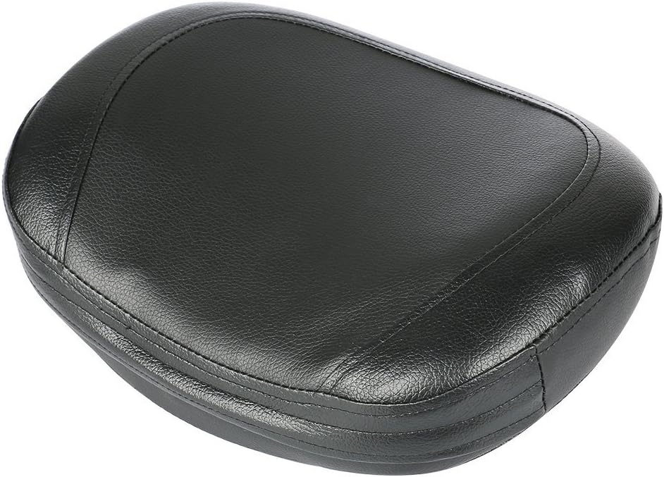 Frenshion Motorcycle Leather Passenger Seat Backrest Pillion Cushion Pad Black Universal for Harley Chopper Cruiser Bobber Custom Glide 003