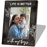 YGSDZY Mom Son Picture Frame, Mother's Day Gift, Mother's Day, Thanksgiving, Christmas, Birthday gift from Son to mother, LIFE IS BETTER with my boy Picture Frames For Desk Decor