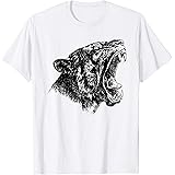 Roaring Saber-Tooth Tiger Drawing T-Shirt