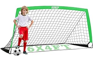 KUNUP Kids Soccer Goal for Backyard, 5×3, 6×4, 9×5FT Easy Foldable Soccer Practice Net with Portable Carrying Bag for Toddler Youth Adult Soccer Training Equipment Outdoor Sports Game