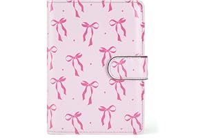 BECEERE Passport Holder for Travel Essentials, RFID Blocking Passport Wallet Cover with Magnetic Closure, Passport Book Holders for Women and Men (Pink Bow)