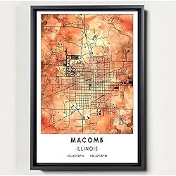Macomb Map Poster, Illinois Map Art Poster, Map