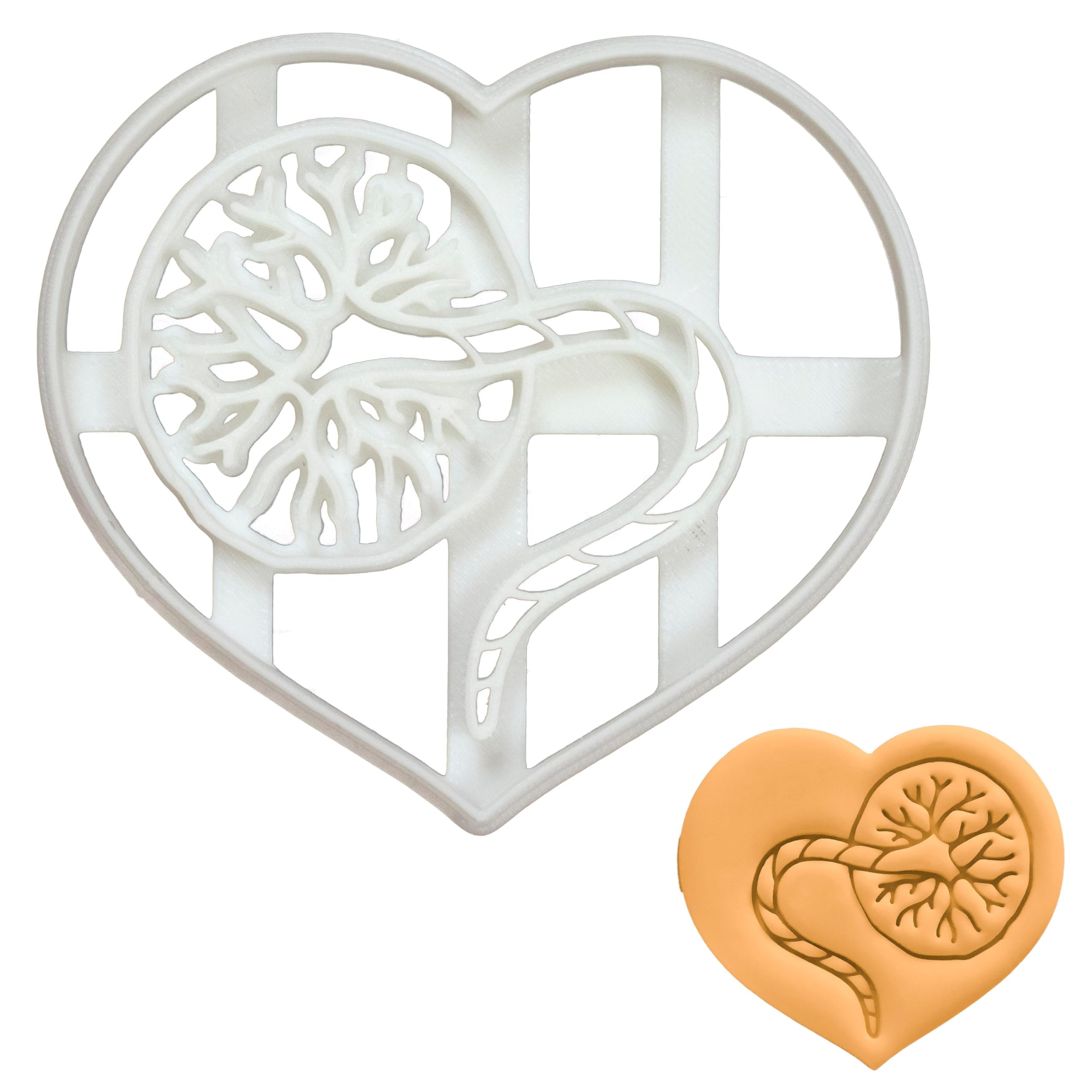 Bakerlogy Cookie Cutter, 3D Printed Plastic Heart Anatomy Biscuit Cutter - Fondant, Dough, Clay, 9.0 cm x 8.0 cm, Dishwasher Safe