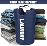 DOKEHOM 125L X-Large Collapsible Laundry Basket Bag Dark Blue 31in H view 7