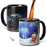 MUGKISS Magic Heat Changing 12 oz Color Changing Mug - Christmas Holiday Coffee Mug with Gift Box for Women, Men, Kids