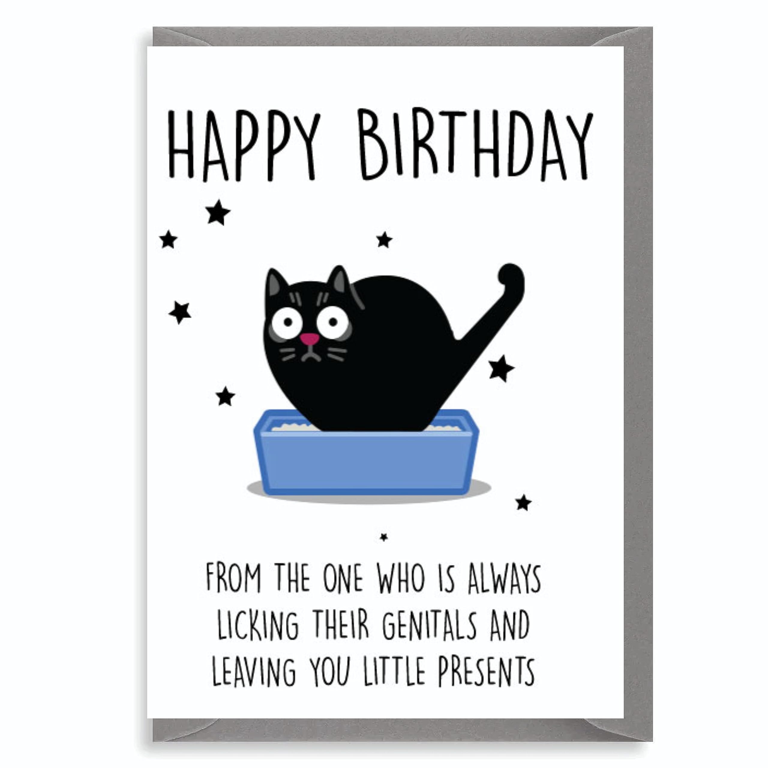 Cheeky Chops Funny Birthday Card - Cat Kittens - Cat Little Present C438, Full colour