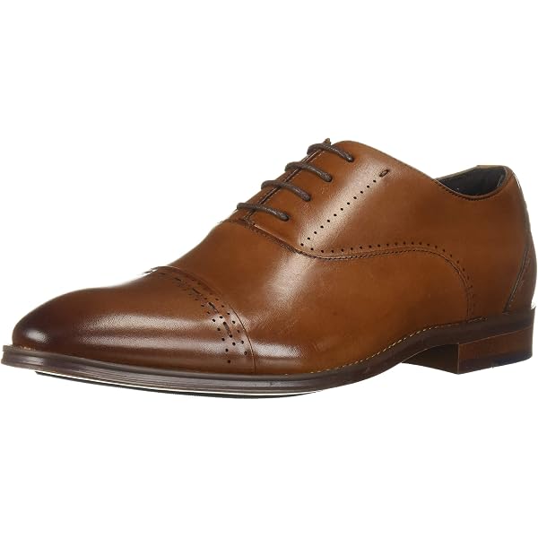thumbnail image 2 of STACY ADAMS Men's Tan Summit Wingtip Lace-up Oxford Rip 2 of 13