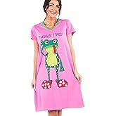 Lazy One Women's Nightgown, Funny V-Neck Sleep Shirt for Women, Novelty Pajama Shirts