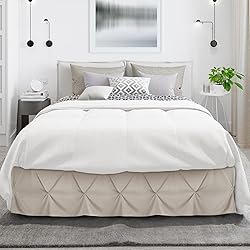 Nestl Linen Bed Skirt Queen Size, Pinch Pleat Queen