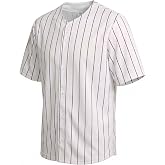 Pro90 Elite Baseball Softball Jersey | Pinstripe Button-Up | Numbered | Breathable mesh fabric, pre-numbered and ready to wear. Ideal for rec league play, practice, and team scrimmages.