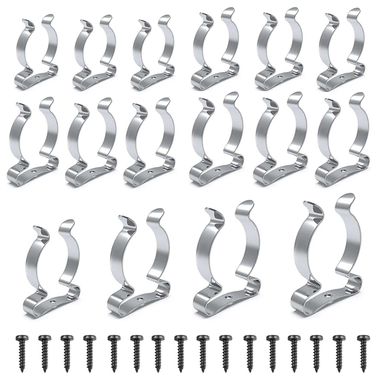16 Pcs Tool Holder Garage Shed Storage Grip Tidies Wall Mounted,Tool Clips Storage,ToolSpring TerryClips 13/16/ 19/ 25mm,Wall Mounted ToolSpring Terry Clips for Garages Sheds Yards Cupboards