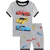 DDSOL Toddler Boys Pajamas Summer Pjs Kids Short Sets Baby Sleepwear Truck Car Soccer Jammies 2-7 Years