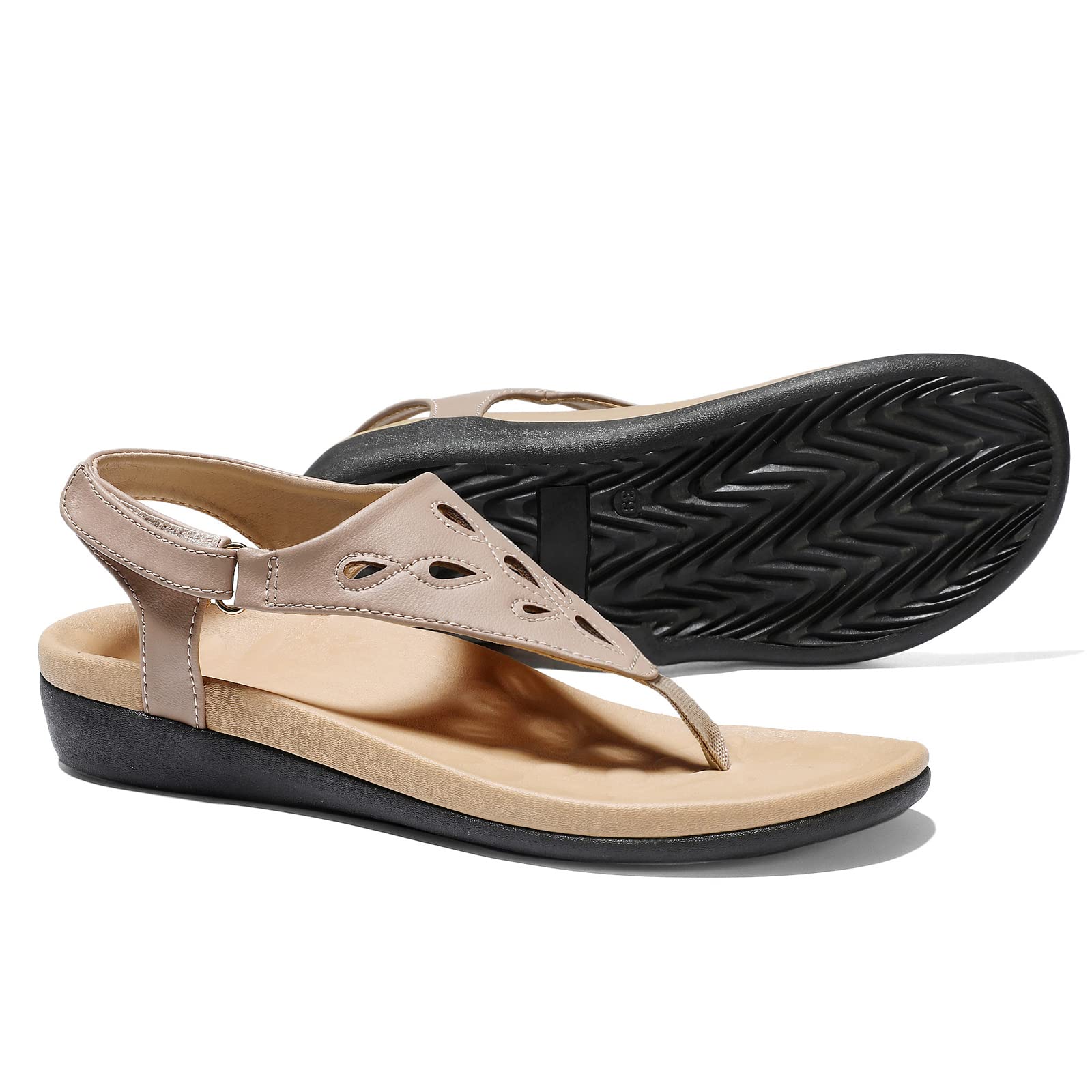 Photo 1 of UTENAG Womens Arch Support Sandals Orthotic Adjustable Thong Flip Flops +Comfort Beige 9