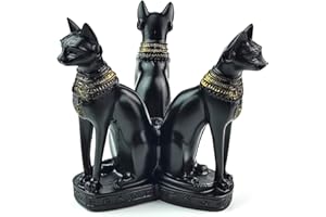 OmyLens Large Bast Bastet Cats Crystal Ball Holder Sphere Display, Natural Healing Feng Shui Glass Ball Holder Base Statue Decoration for 80mm-150mm Sphere