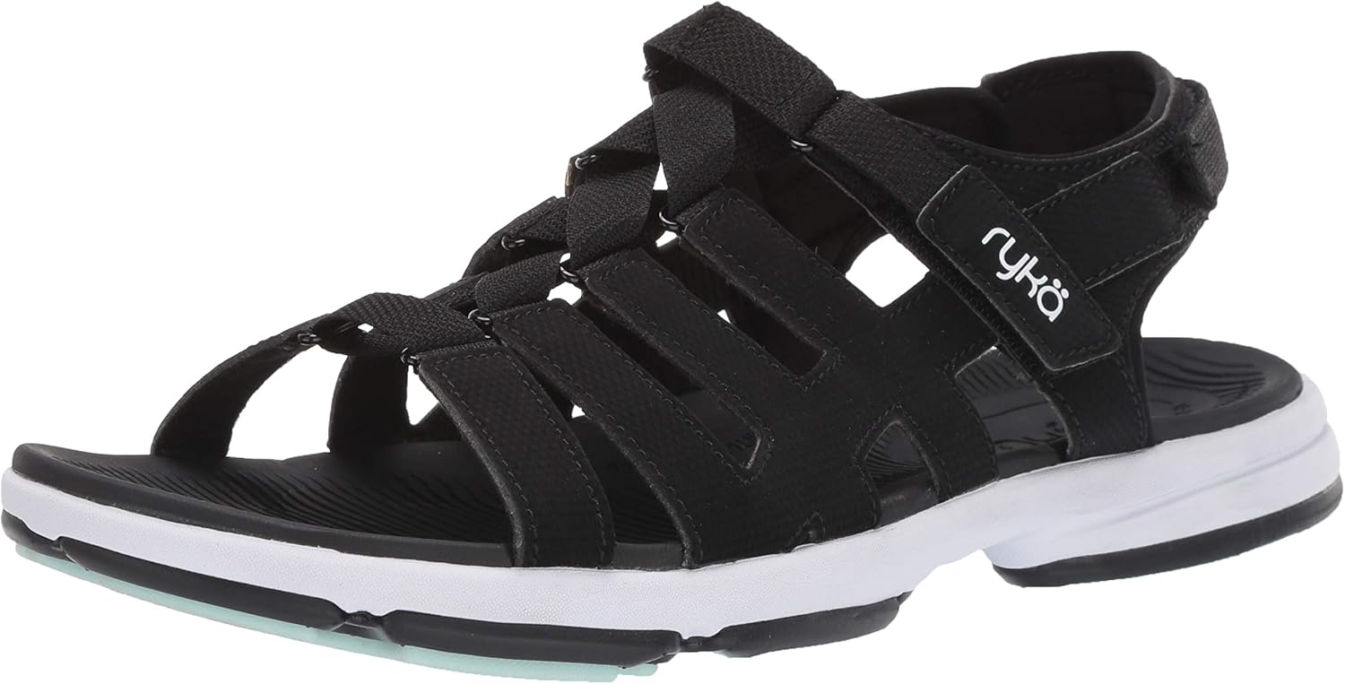 Amazon.com | Ryka Women's Devoted Sandal, Black, 12 W US | Sport Sandals & Slides