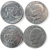 EISENHOWER (IKE) DOLLARS SET OF 4 DIFFERENT DATES BETWEEN 1971-1978 - Seller Good or Better Condition