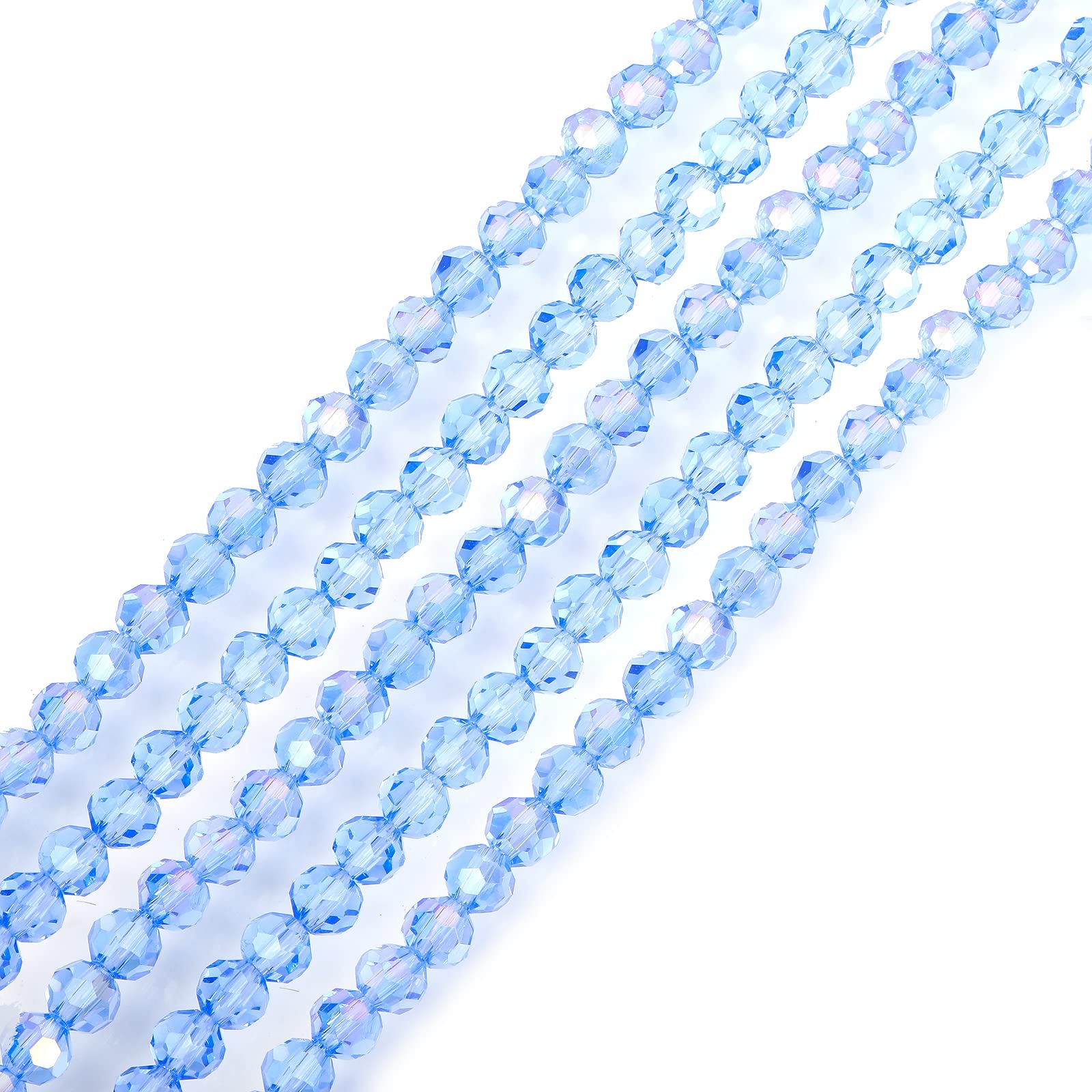 Photo 1 of 2 Strands 6mm AB Crystal Beads Cube Rondelle Beads Crystal Loose Spacer Beads Vertical Hole Crystal Beads Crystal Beads for DIY Craft Garlands Jewelry Making Party Tree Decor (AB Color),Li.Sapphire