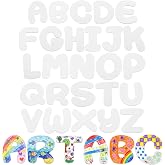 Colarr 26 Pcs 9 in Paintable Alphabet Letters A-Z for Back to School | Complete Uppercase Set, White Cardboard Cutouts, Color-Your-Own Crafts, Bulletin Board Displays and Classroom Art Activities
