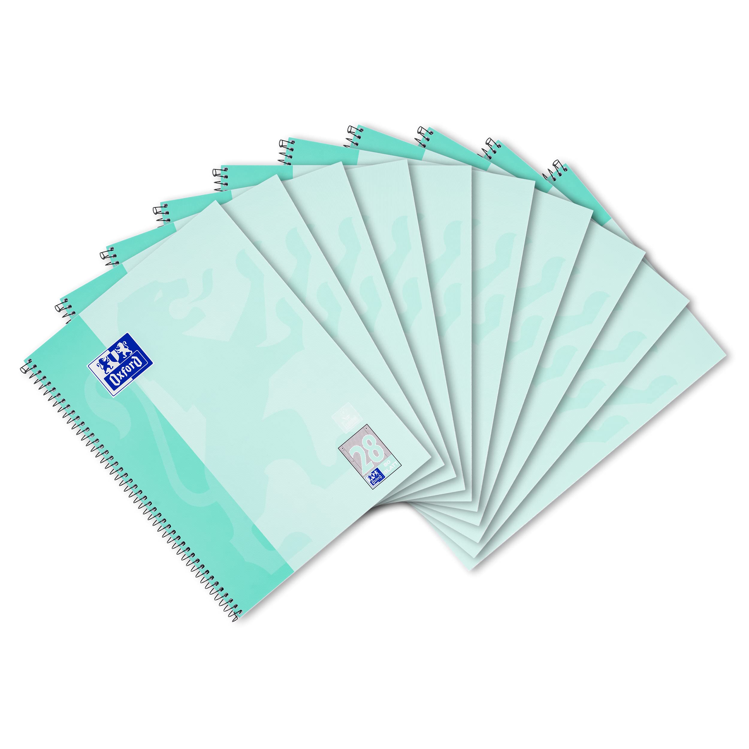 Oxford College Notepad A4 Squared 80 Sheets Perforated Mint Pack of 10