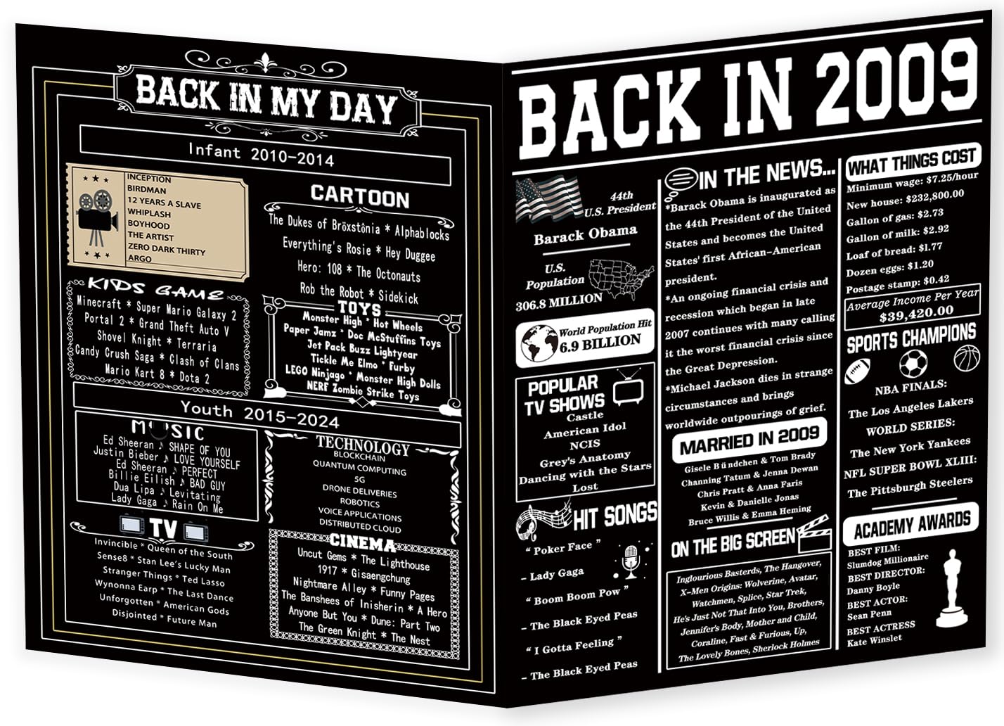 Photo 1 of 2 pack Asmallgf Cool 16th Birthday Gifts for Boys Girls, Jumbo 16 Years Old Birthday Card for Him Her, Happy Back In 2009 Decorations for Daughter Son