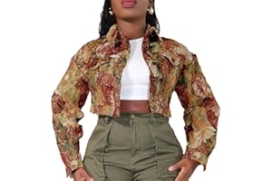 RISCUYY Cropped Jacket Women Cute Y2K Jacquard Long Sleeve Button Down Crop Varsity Jackets for Women Trendy 2025