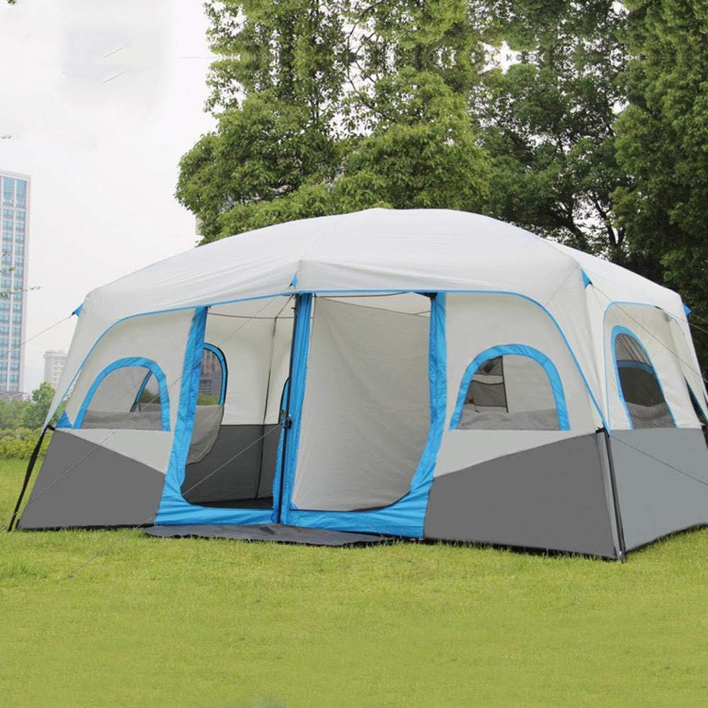Lxj Outdoor tent multi-tent Double tent 6-10 people camping tent two rooms camping big tent 425 * 305*h203cm