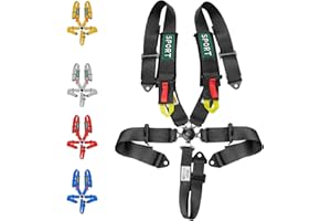 DING.PAI 5 Point Bucket Racing Harness SFI Approved Market Bucket Protection Heavy Duty Shoulder Pads Quick Release Cam Lock 