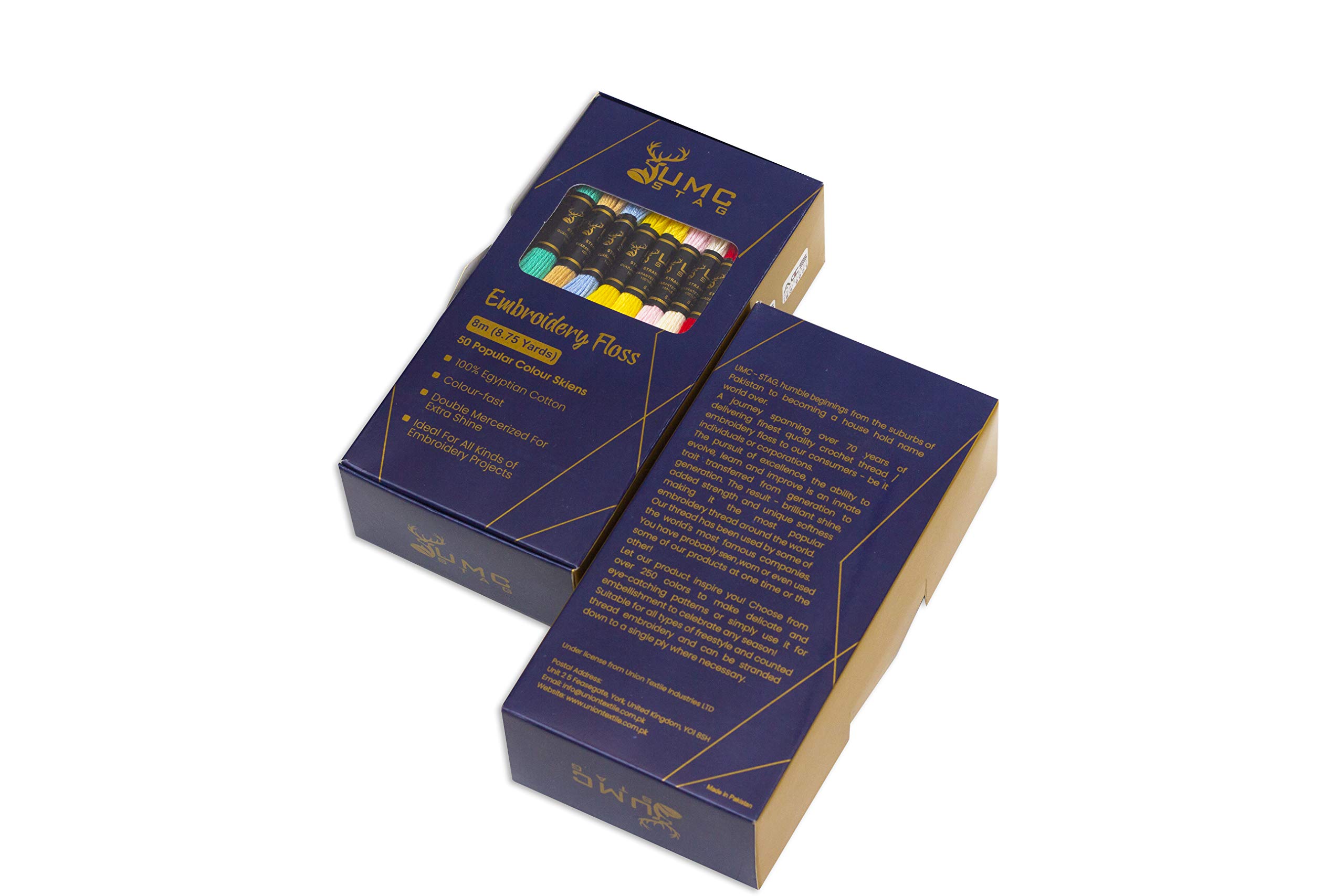 Pack of 50 Popular Colours Premium Embroidery Thread | 100% Egyptian Cotton Premium Skeins | Cross Stitch Embroidery Floss | Oeko TEX Certified Stranded Cotton | Ideal for Arts & Crafts